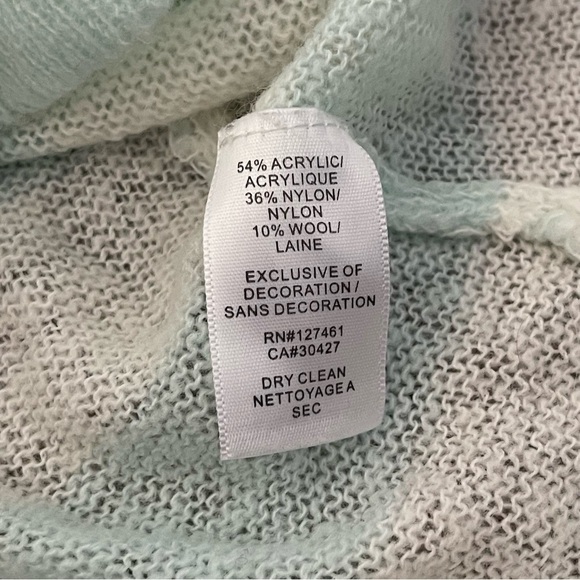 Wildfox Brigittes Heart Lake House Tee in Bleached Aqua Knit Sequin Sweater Tee - Picture 6 of 9